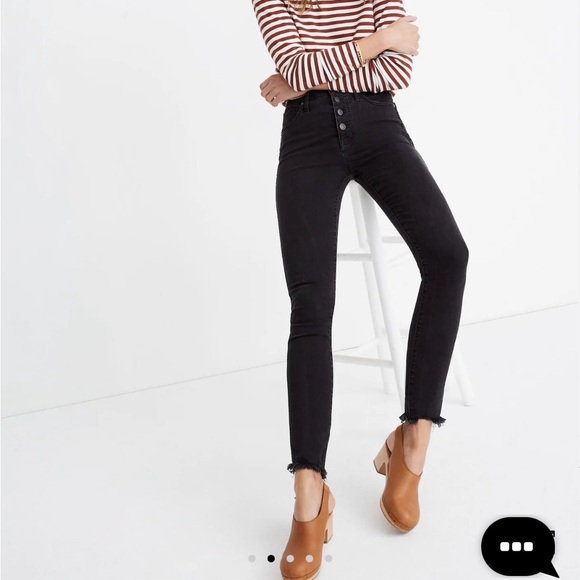 Madewell Petite 10" High-Rise Skinny Jeans in Berkeley Black Button Edition 33P - Picture 2 of 13